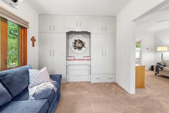 1515 Rugby St, Oshkosh, WI 54902 - living area with light carpet and crown molding