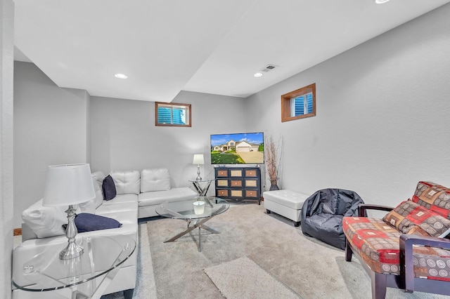 8668 47th Ave, Kenosha, WI 53142 - living room featuring carpet and recessed lighting