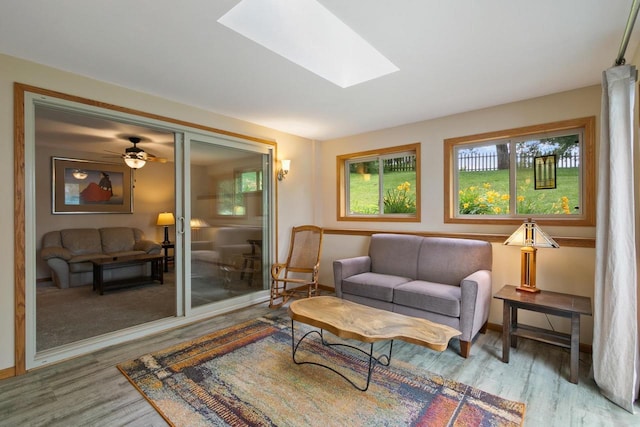 S7663 W Grandview Ave, Merrimac, WI 53561 - living room with wood finished floors and a skylight