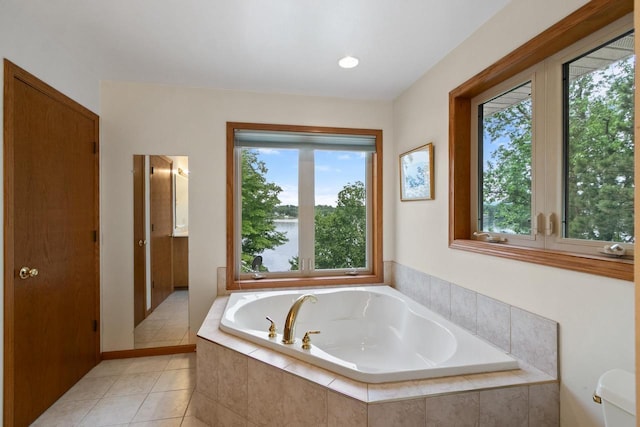 S7663 W Grandview Ave, Merrimac, WI 53561 - full bath with a garden tub and tile patterned flooring