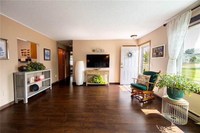 3950 Boardwalk St, Eau Claire, WI 54701 - living area with plenty of natural light, wood finished floors, and a textured ceiling