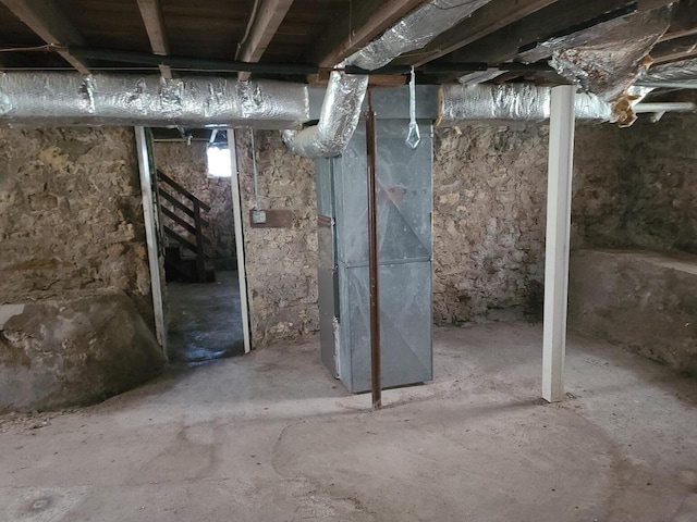 852 8th St, Beloit, WI 53511 - unfinished basement featuring heating unit