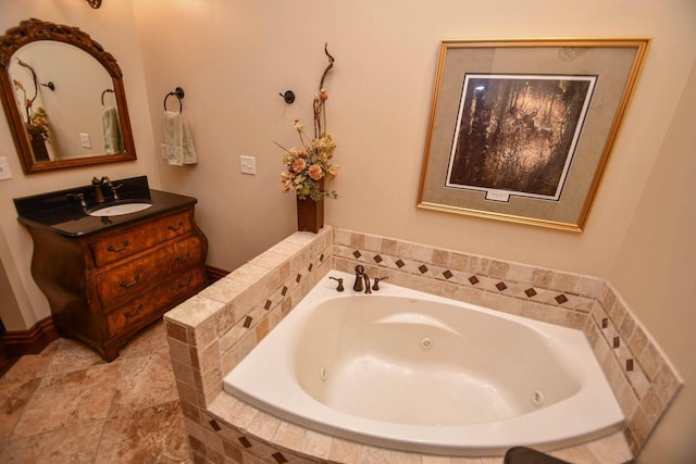 823 E Brandybrook Rd, Wales, WI 53183 - bathroom with vanity and a jetted tub