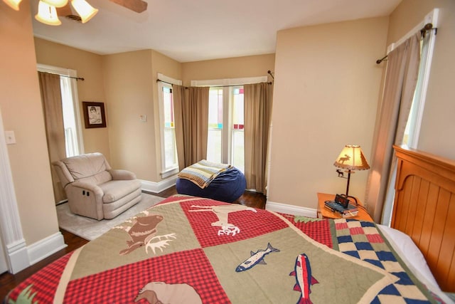 823 E Brandybrook Rd, Wales, WI 53183 - bedroom with wood finished floors and a ceiling fan
