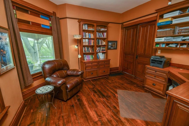 823 E Brandybrook Rd, Wales, WI 53183 - sitting room featuring dark wood-type flooring and a desk