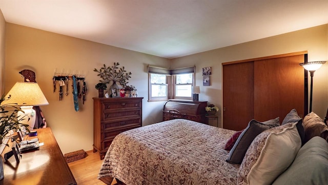 132 N Eagle St, Oshkosh, WI 54902 - bedroom with light wood-style flooring and a closet