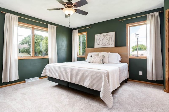 810 Capman St, Milton, WI 53563 - bedroom with carpet flooring, multiple windows, and ceiling fan