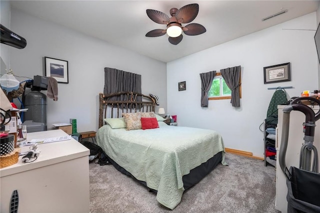 1674 W White Ash Dr, Balsam Lake, WI 54810 - bedroom with light colored carpet and a ceiling fan