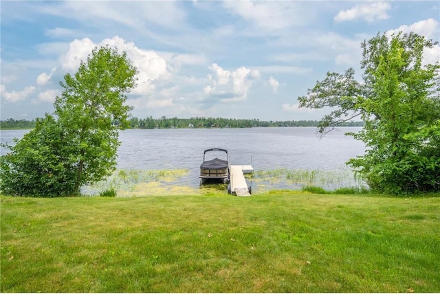 1674 W White Ash Dr, Balsam Lake, WI 54810 - water view with a floating dock