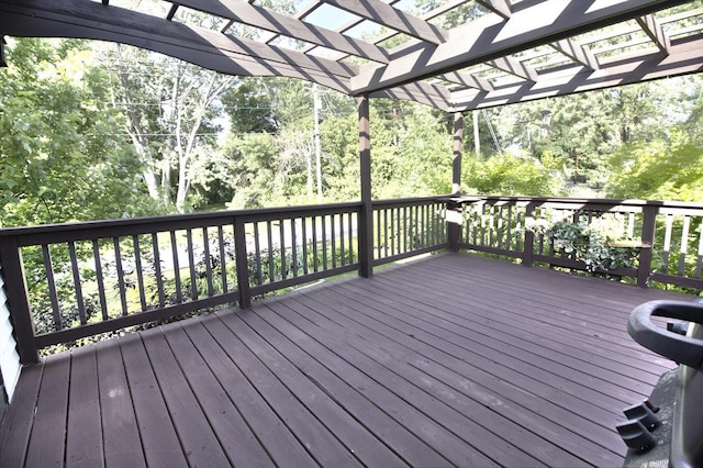 W1387 W Post Rd, Genoa City, WI 53128 - wooden deck featuring a pergola
