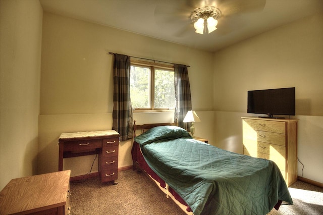 W1387 W Post Rd, Genoa City, WI 53128 - carpeted bedroom featuring ceiling fan and baseboards