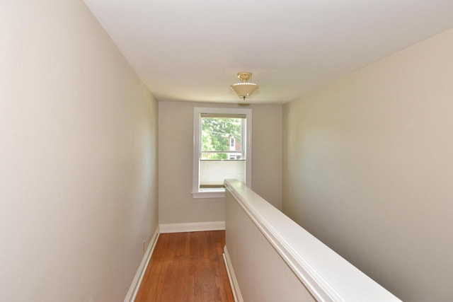 2744 N Lefeber Ave, Wauwatosa, WI 53210 - corridor with dark wood-style floors and an upstairs landing