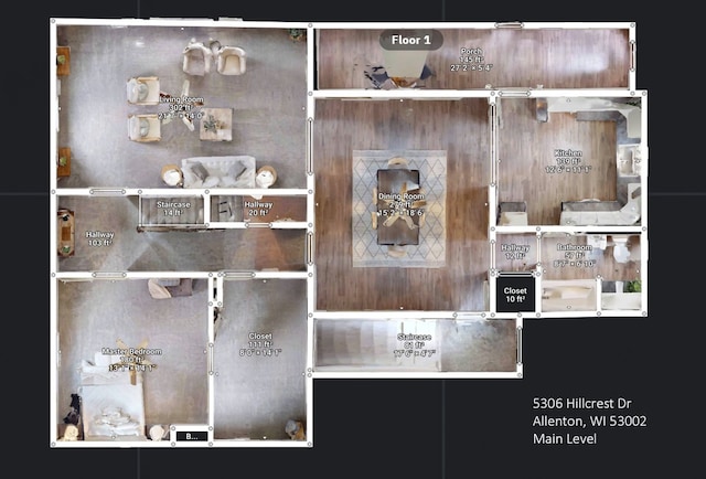 5306 Hillcrest Dr, Allenton, WI 53002 - view of property floor plan