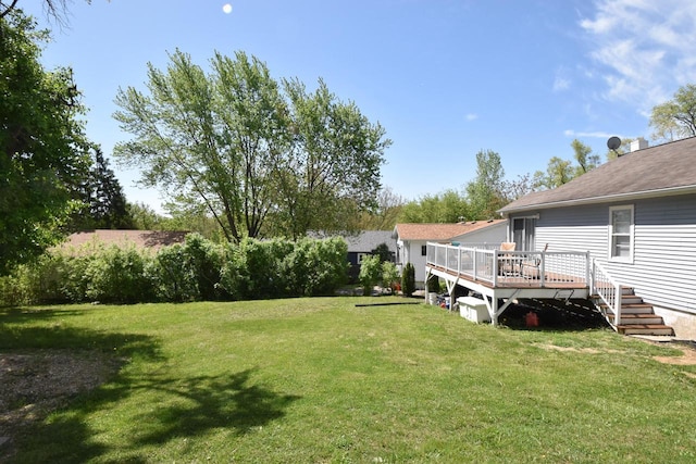 11811 213th Ave, Bristol, WI 53104 - view of grassy yard featuring a wooden deck