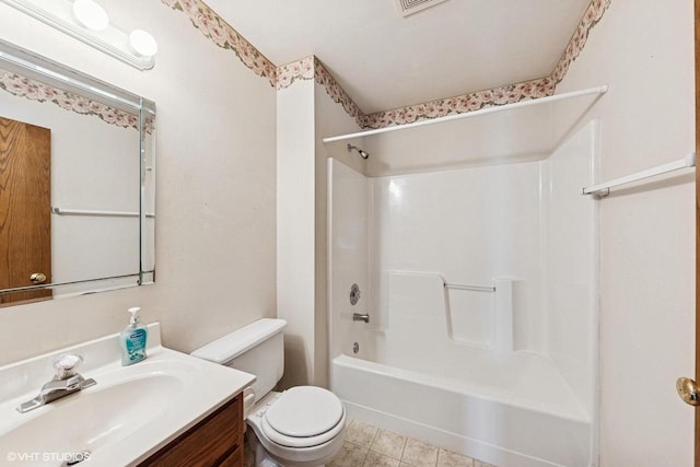 911 Park Cir, Union Grove, WI 53182 - full bathroom with vanity, shower / bathtub combination, and tile patterned floors
