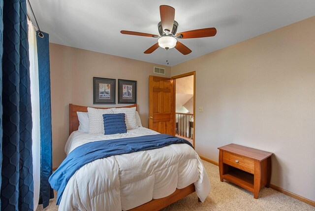 1948 Field Cliffe Dr, Richfield, WI 53076 - bedroom featuring light carpet and a ceiling fan