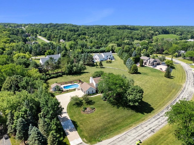 1948 Field Cliffe Dr, Richfield, WI 53076 - aerial view of property's location with a heavily wooded area and a pool