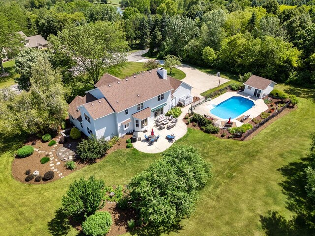 1948 Field Cliffe Dr, Richfield, WI 53076 - aerial view of property and surrounding area featuring a pool area