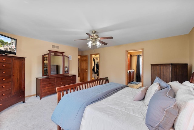 1948 Field Cliffe Dr, Richfield, WI 53076 - bedroom featuring light colored carpet, ceiling fan, and connected bathroom
