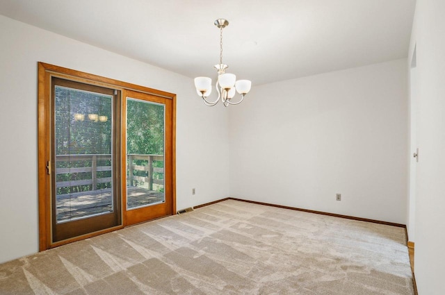 2806 Mckenna Blvd, Madison, WI 53719 - carpeted spare room featuring a chandelier and baseboards