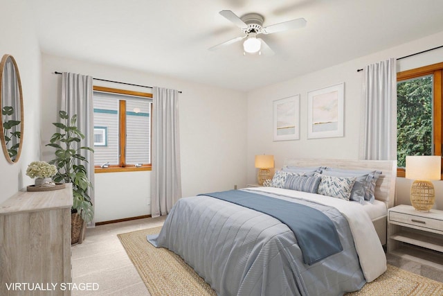 2806 Mckenna Blvd, Madison, WI 53719 - bedroom featuring light carpet and a ceiling fan