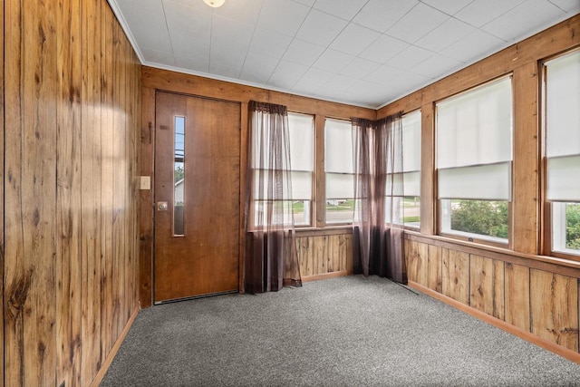 911 W Bent Ave, Oshkosh, WI 54901 - carpeted empty room with wooden walls and baseboards