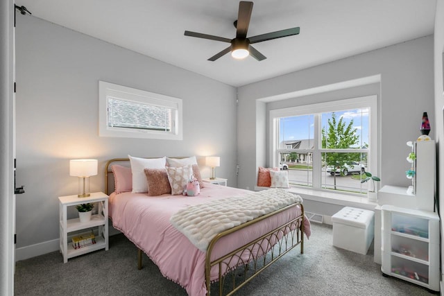 1152 Prairie View Dr, Waunakee, WI 53597 - carpeted bedroom featuring baseboards and ceiling fan