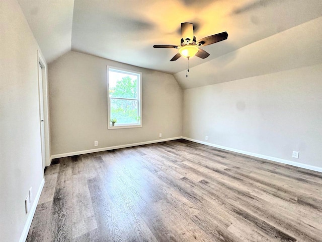 229 Bacon Ave, Oshkosh, WI 54901 - additional living space with lofted ceiling, wood finished floors, and ceiling fan