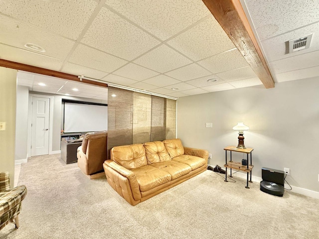 2324 Boulder Ln, Beloit, WI 53511 - living room featuring carpet floors, recessed lighting, and a drop ceiling