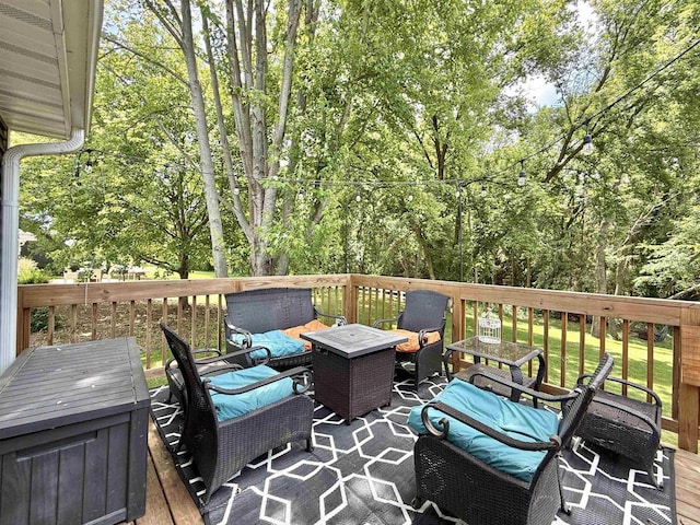 2324 Boulder Ln, Beloit, WI 53511 - wooden terrace with an outdoor living space