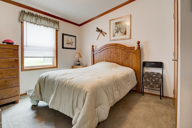 N3688 M-35, Menominee, MI 49858 - bedroom with multiple windows, carpet floors, ornamental molding, and vaulted ceiling
