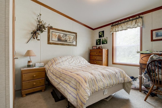 N3688 M-35, Menominee, MI 49858 - carpeted bedroom featuring lofted ceiling and crown molding