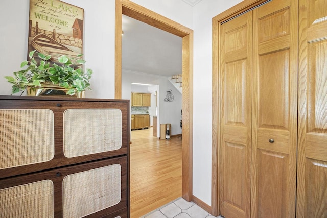 442 E Richardson Springs Rd, Edgerton, WI 53534 - corridor with ornamental molding and baseboards