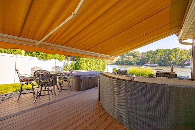 442 E Richardson Springs Rd, Edgerton, WI 53534 - wooden terrace featuring a hot tub