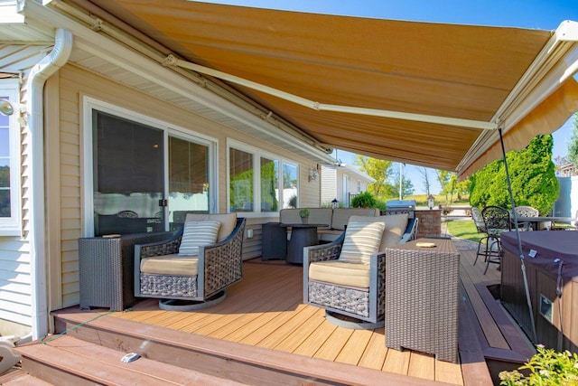 442 E Richardson Springs Rd, Edgerton, WI 53534 - wooden terrace with a hot tub