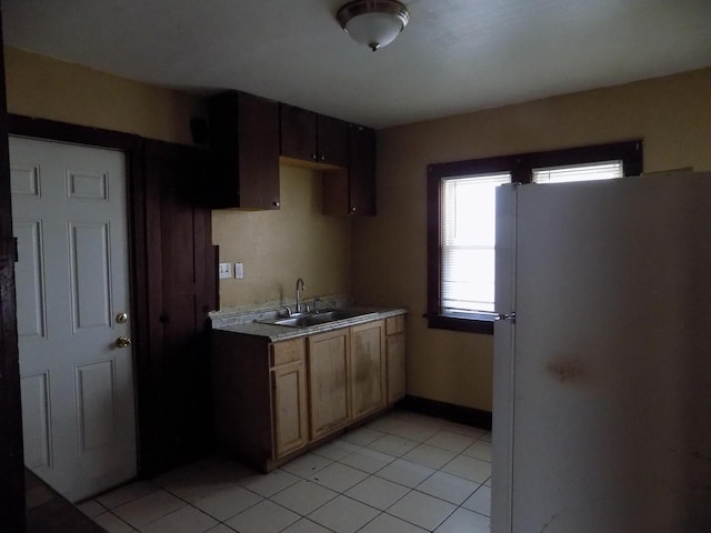3152 N 38th St Unit 3154, Milwaukee, WI 53216 - kitchen featuring freestanding refrigerator, light tile patterned flooring, and light countertops