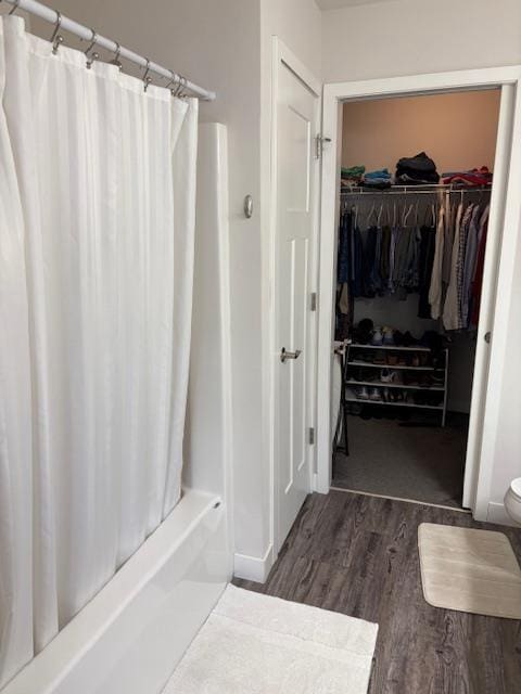 1965 N Windsor Ave, Cottage Grove, WI 53527 - full bath with wood finished floors, shower / bath combo, and a spacious closet