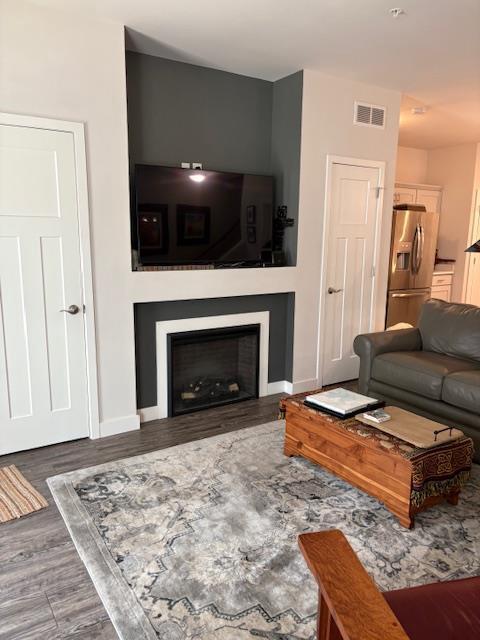 1965 N Windsor Ave, Cottage Grove, WI 53527 - living area featuring wood finished floors and a fireplace