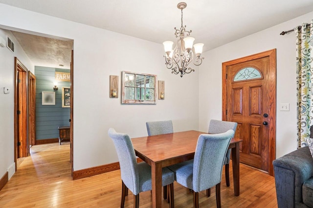 N64W20755 Mill Rd, Menomonee Falls, WI 53051 - dining area featuring a chandelier and light wood finished floors