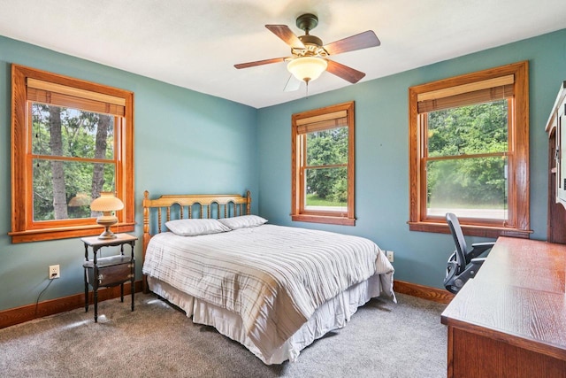 N64W20755 Mill Rd, Menomonee Falls, WI 53051 - carpeted bedroom with baseboards and ceiling fan