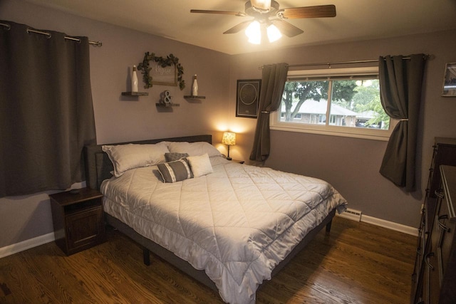 2563 S 91st St, West Allis, WI 53227 - bedroom featuring dark wood-style flooring and ceiling fan