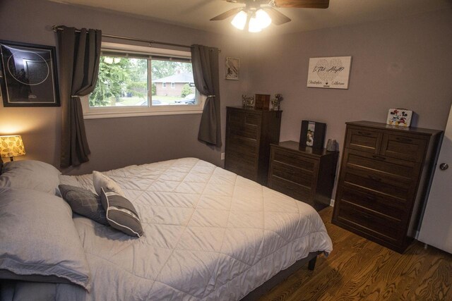 2563 S 91st St, West Allis, WI 53227 - bedroom with wood finished floors and ceiling fan