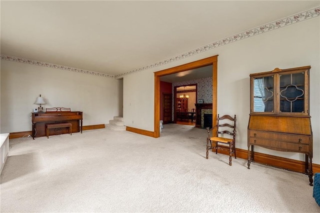 246 Coleman St, Chippewa Falls, WI 54729 - sitting room featuring carpet and a chandelier