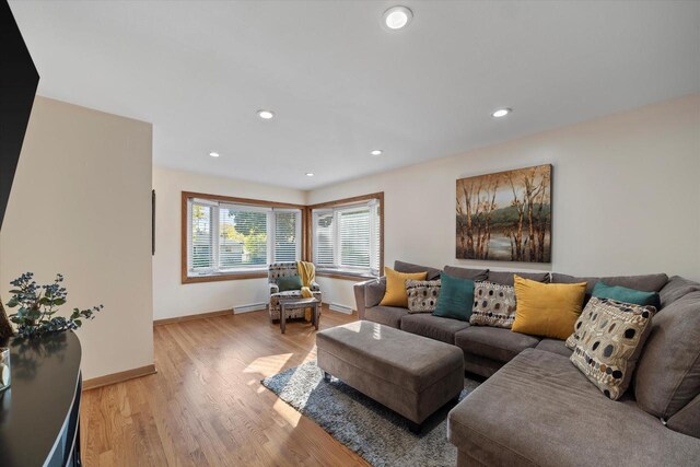 4683 N 80th St, Milwaukee, WI 53218 - living room featuring light wood finished floors and recessed lighting