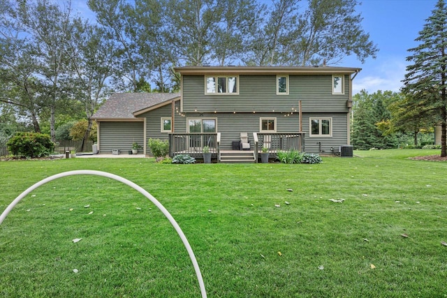 S74W14933 Woods Rd, Muskego, WI 53150 - rear view of house with a wooden deck
