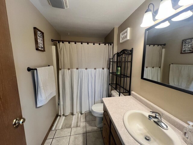 E3577 US Highway 14, Coon Valley, WI 54623 - bathroom with vanity, tile patterned flooring, and curtained shower