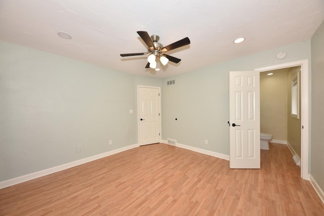 1232 Lambeth Rd, Waukesha, WI 53189 - unfurnished bedroom featuring light wood-type flooring, recessed lighting, and ceiling fan