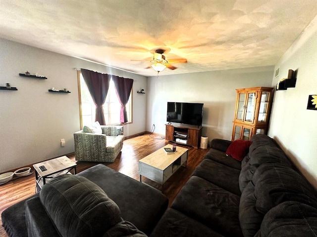 2354 Daylily Ct, Beloit, WI 53511 - living area featuring ceiling fan and wood finished floors