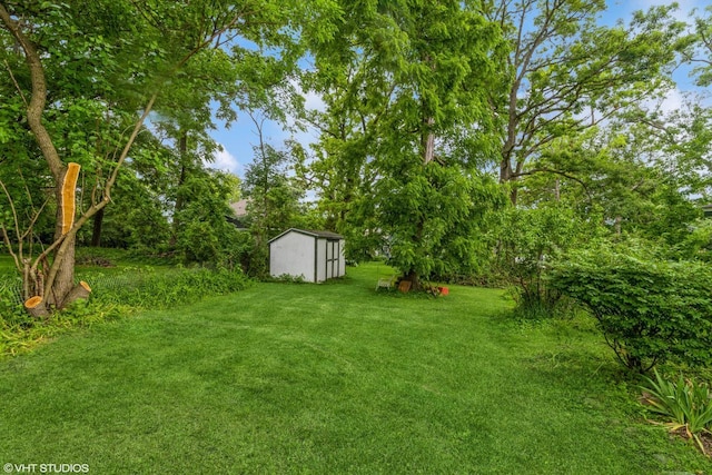 W3632 Oakrest Ave, Lake Geneva, WI 53147 - view of grassy yard with a shed