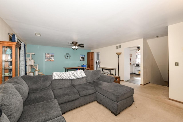 5640 Cambridge Ln Unit 5, Mount Pleasant, WI 53406 - living area featuring ceiling fan and light colored carpet